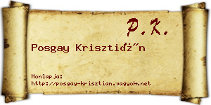 Posgay Krisztián névjegykártya